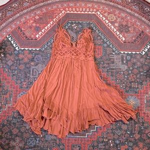 Free people- sz small -FP one Adella slip mini dress - worn once- mint condition